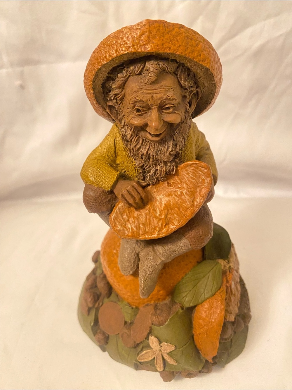 Clarks Orange and Green Gnome Sculpture Figurine
